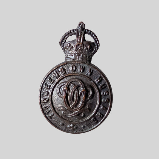 7th Queen's Own Hussars Officer's Bronze Collar Badge