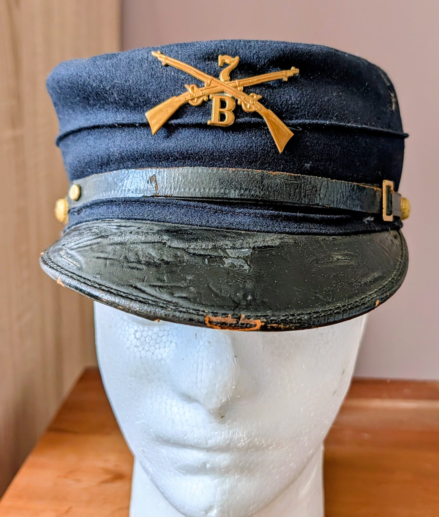 M1895 US Army Forage Cap 7th Infantry Company B New York Dated 1903