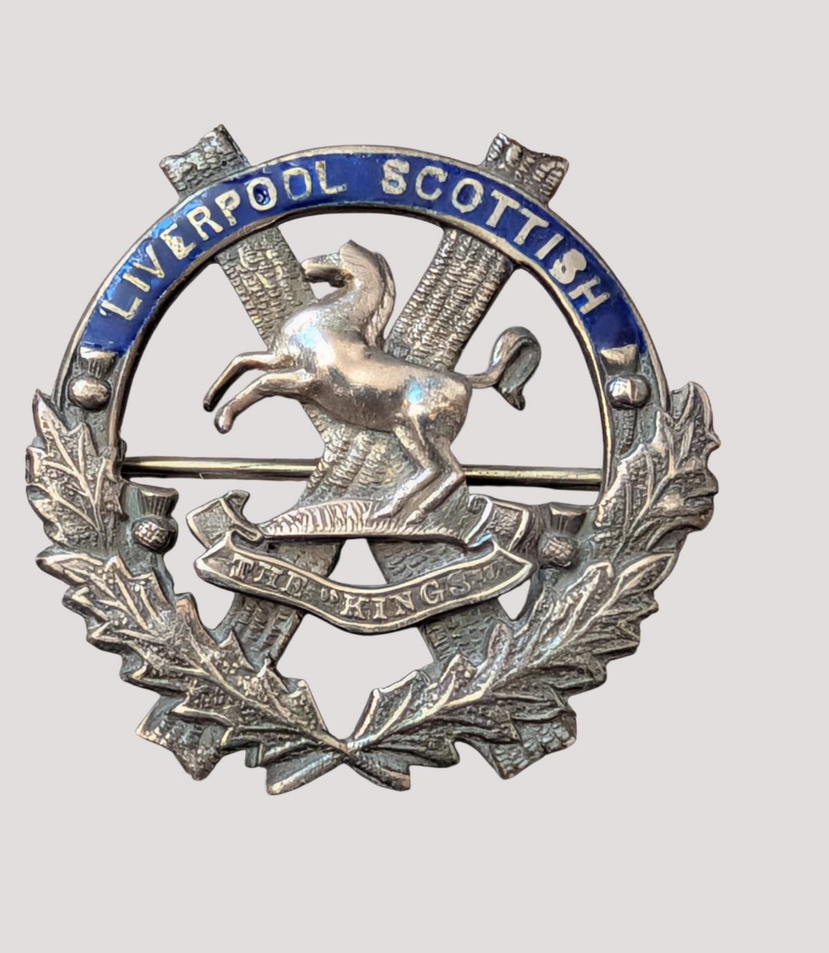 Fine Quality WW1 Era Liverpool Scottish Solid Silver Sweetheart Badge By Thomas L Mott