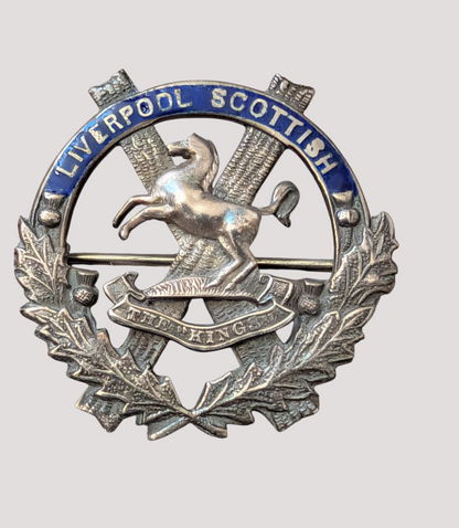 Fine Quality WW1 Era Liverpool Scottish Solid Silver Sweetheart Badge By Thomas L Mott
