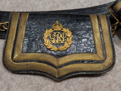 Edwardian British Indian Army Leather & Bullion Gilt GRI CrossBelt