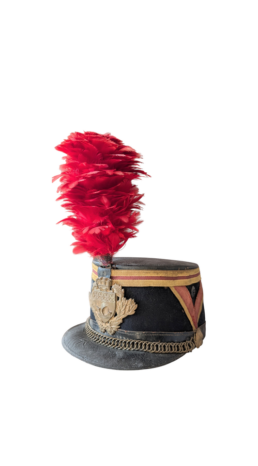 Early 20th Century French Republican Guard Shako With Feather Plume