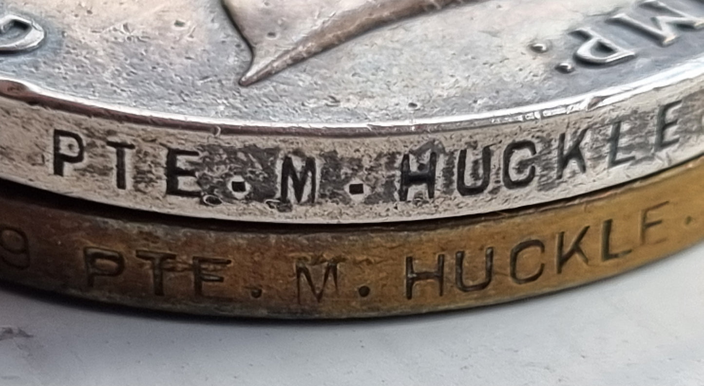 SOLD! WW1/WW2 Nimy Bridge British Army 1914 Mons Star and Clasp Medal Group to Private Mark Huckle - 4th Royal Fusiliers BEF