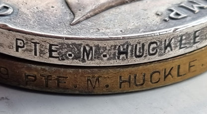 SOLD! WW1/WW2 Nimy Bridge British Army 1914 Mons Star and Clasp Medal Group to Private Mark Huckle - 4th Royal Fusiliers BEF