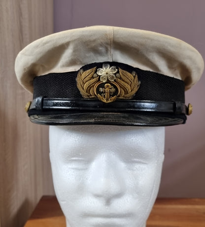SOLD! WW2 Japanese Navy Officer’s Visor Cap with Cover & Box, Named