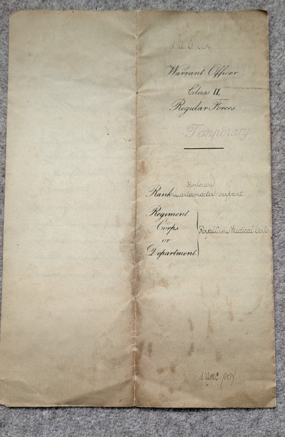Boer War, WW1 & WW2 Medal Quintet & Service Papers QMS JAMES ALEXANDER COX RAMC Cook MID