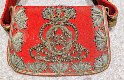 Victorian 7th Hussars CrossBelt & Bullion Wire Pouch & Leather Cover