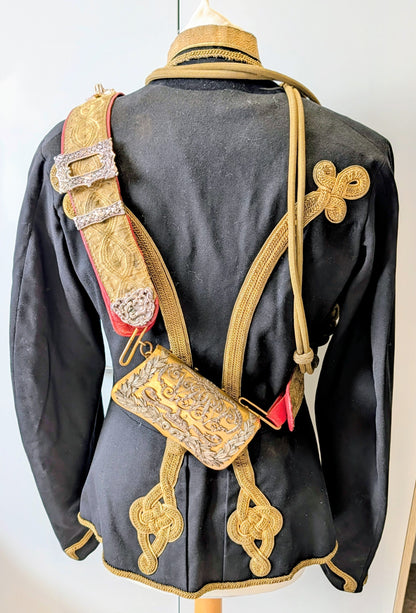 SOLD! Beautiful Victorian 11th Hussars Full Dress Frogged Jacket & Crossbelt 1870-80 Zulu War period