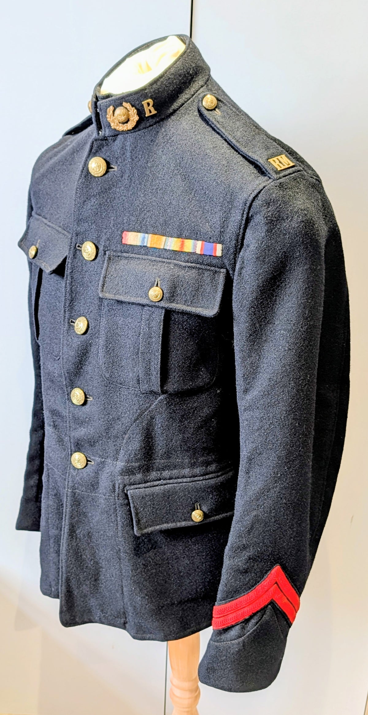 SOLD! WW1 Era British Royal Marines Light Infantry Blue No 1 Jacket with Medal Bar