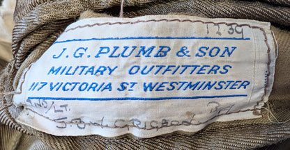 WW2 1939 British Army Royal Artillery 2nd Lieutenant Jacket Named
