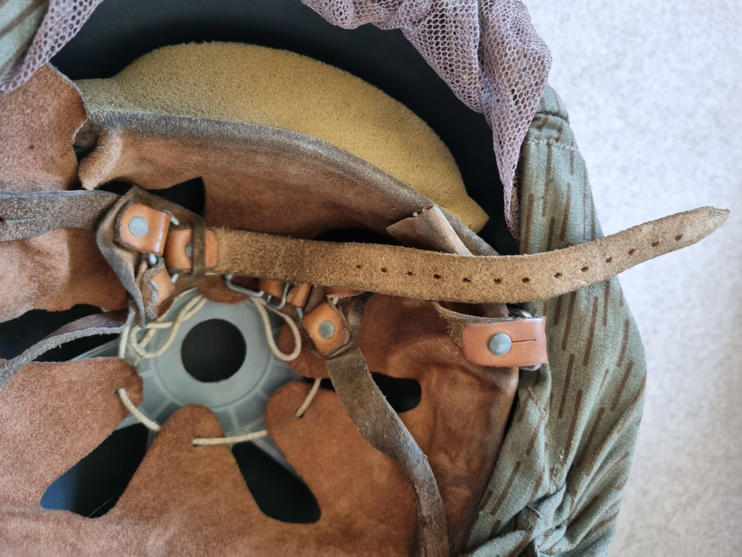 SOLD! East German NVA M56 Helmet with Camo Cover & Net
