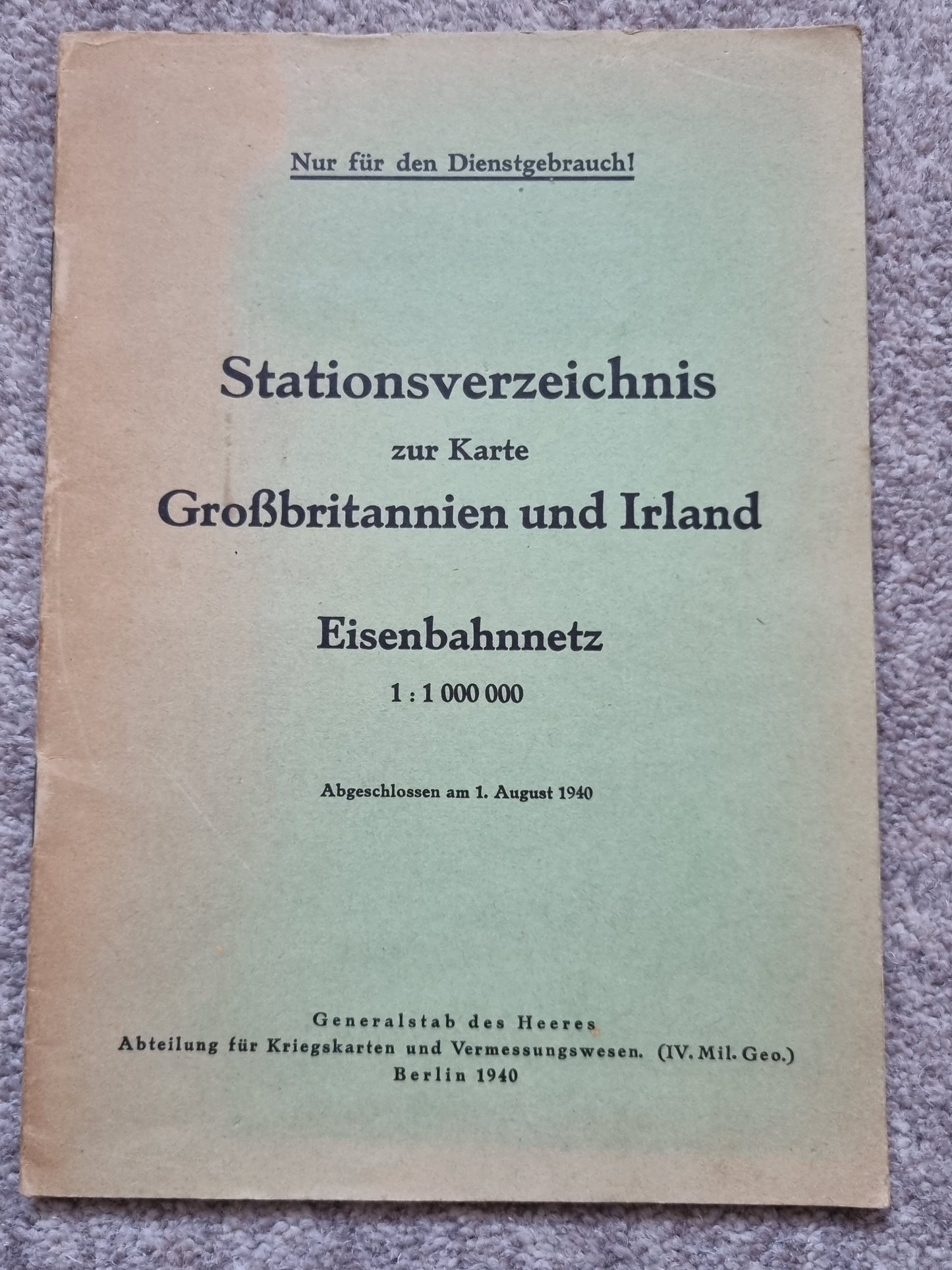 SOLD! Rare Operation Sealion  Planning Map Folder for England