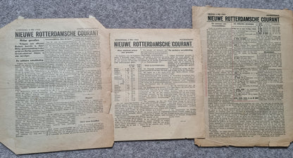 Rare WW2 Dutch Resistance Set - Plaque, Flag, Air Drop Leaflets & Newspapers