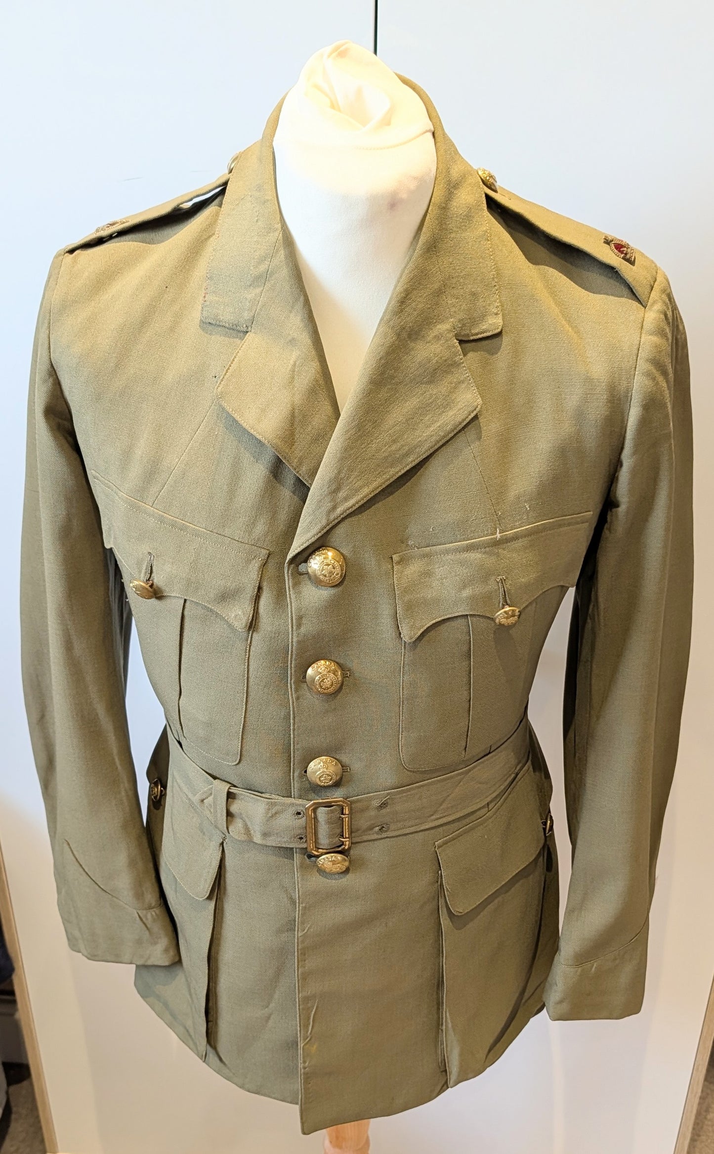 WW2 Royal Canadian Army Major's Tropical Khaki Dress Jacket, Named & dated 1942