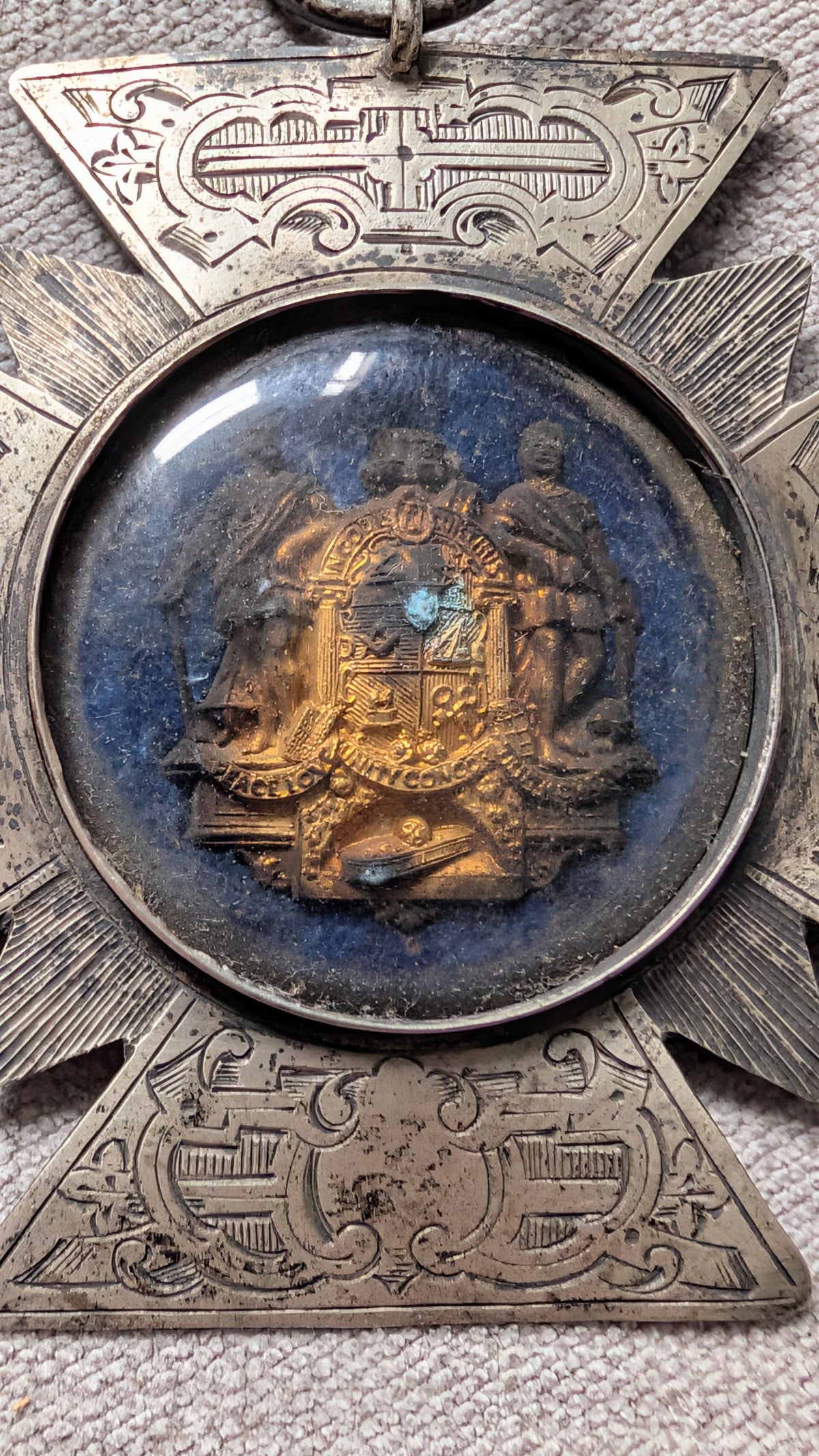 Victorian Hallmarked Silver United Ancient Order Of Druids Fraternal Jewel Medal