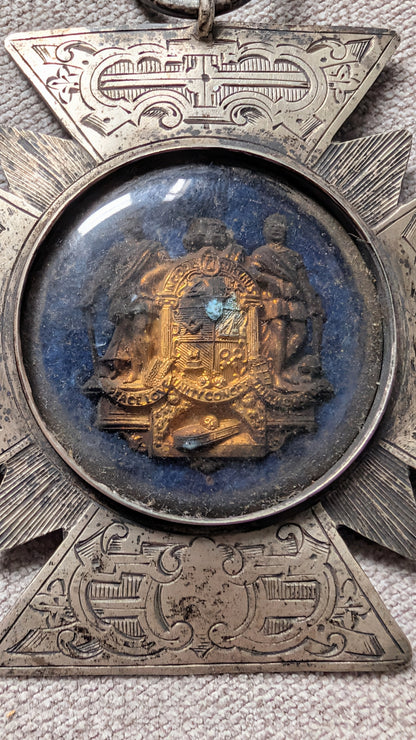 Victorian Hallmarked Silver United Ancient Order Of Druids Fraternal Jewel Medal