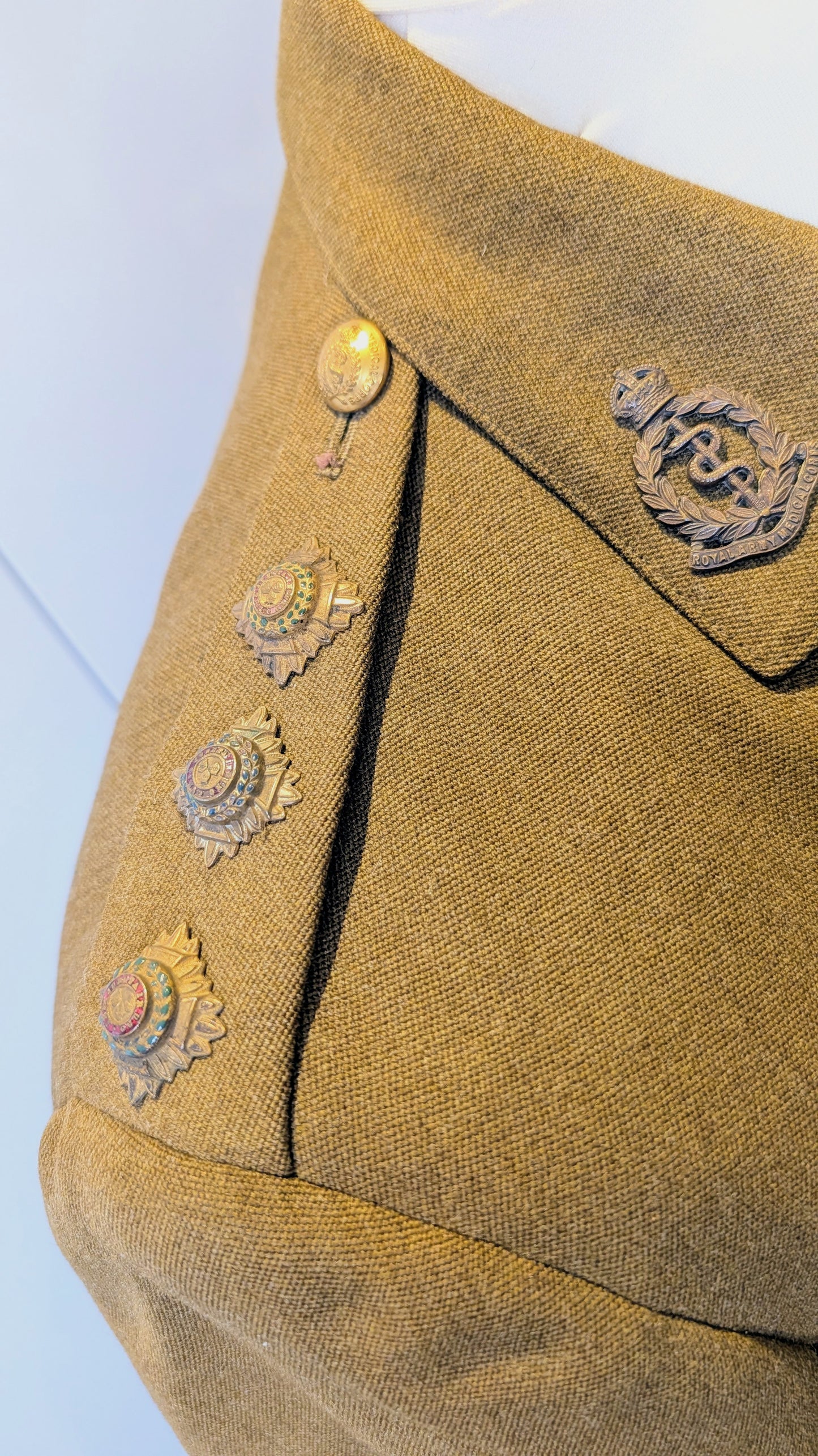 WW1 British Army Captain's Uniform Jacket Royal Army Medical Corps RAMC Named