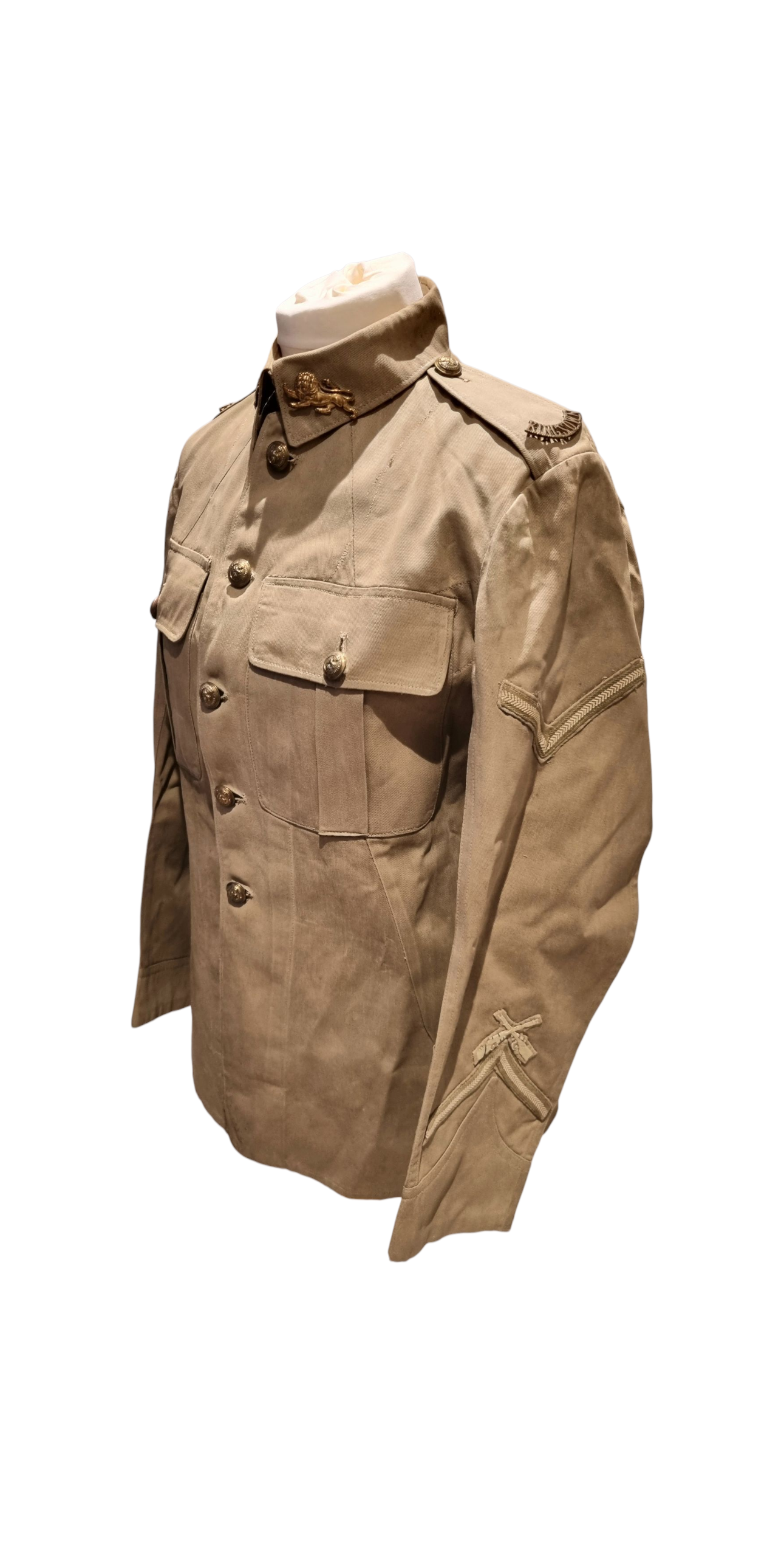 SOLD! WW2 Tropical KD Uniform collection with Jacket Trousers Badges Dog Tags Papers KORL - George Butterworth
