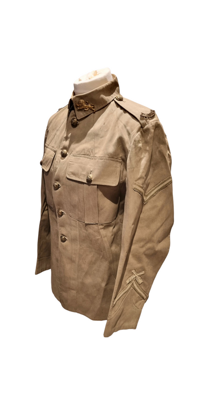 SOLD! WW2 Tropical KD Uniform collection with Jacket Trousers Badges Dog Tags Papers KORL - George Butterworth