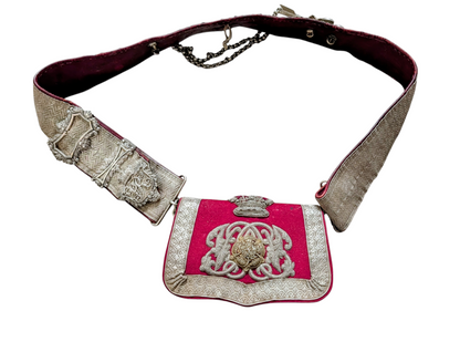 Victorian Lancashire Hussar Yeomanry CrossBelt & Bullion Wire Pouch