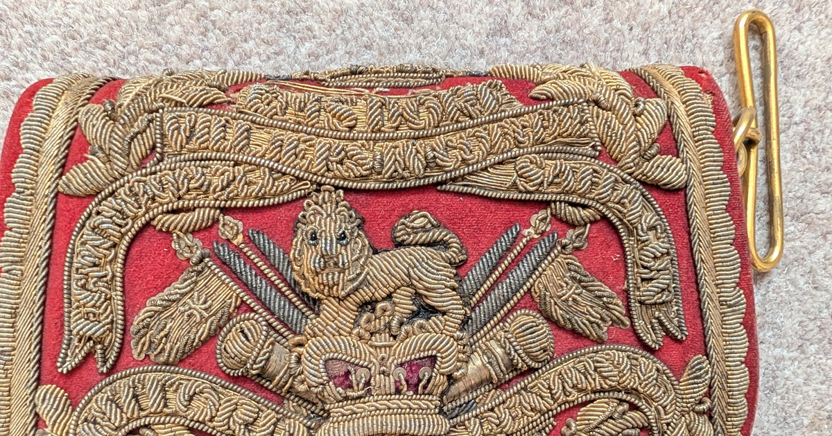 Lovely Victorian 15th King's Hussars Bullion Wire Crossbelt Pouch 1855-1880
