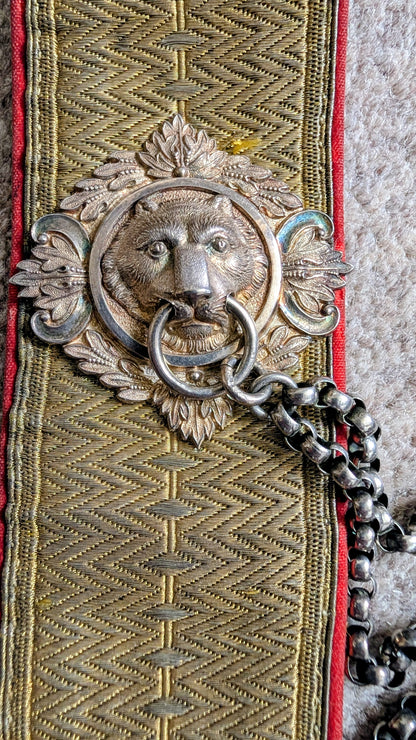 SOLD! Victorian / Edwardian Derbyshire Yeomanry Cavalry Crossbelt with Silver Pouch