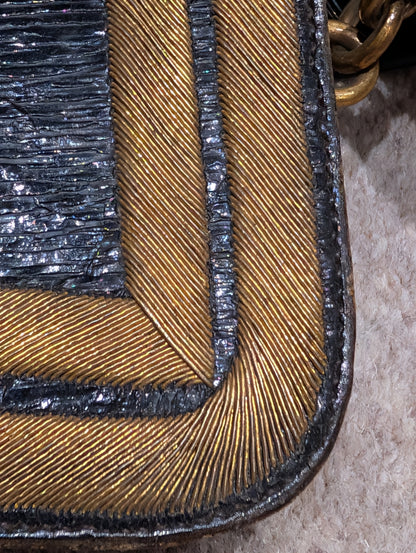 Edwardian British Indian Army Leather & Bullion Gilt GRI CrossBelt