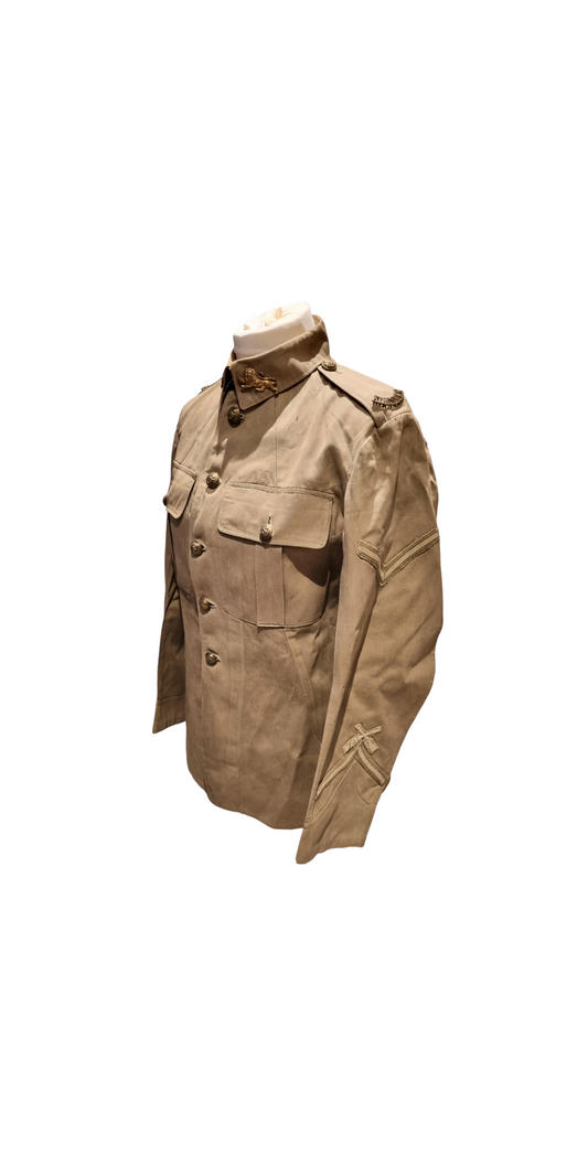 SOLD! WW2 Tropical KD Uniform collection with Jacket Trousers Badges Dog Tags Papers KORL - George Butterworth