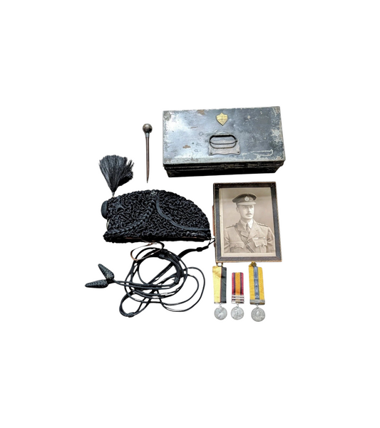 SOLD! Rare Rifle Brigade Sudan/Boer War Medals Set & Astrakhan Busby to Lt Harman DSO