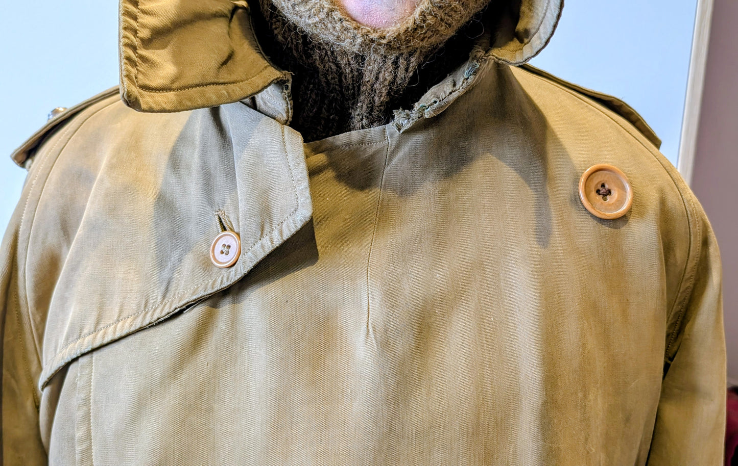 SOLD! Rare WW1 Burberry Officers Private Purchase Trench Coat with button-in Woollen Liner & Balaclava