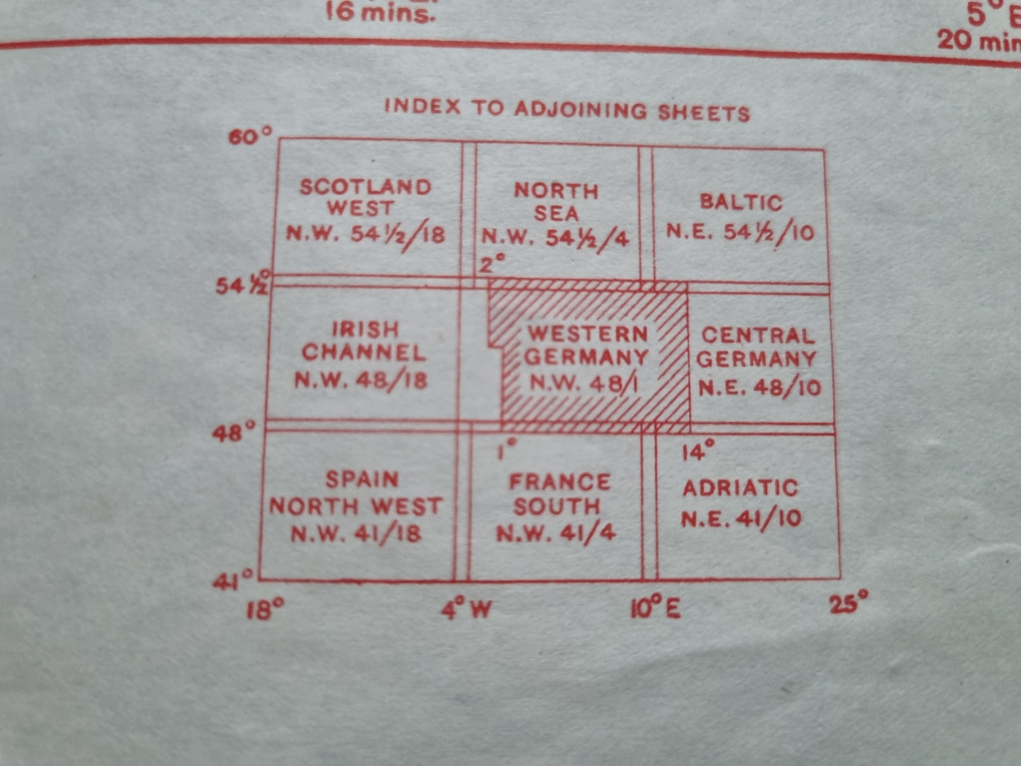 WW2 RAF June 1944 Plotting Map of Western Germany with Operational Markings over Berlin