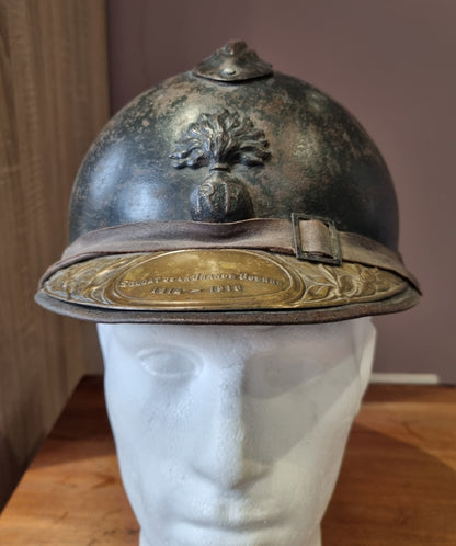 SOLD! WW1 French Infantry M15 ‘Adrian’ Helmet with Veterans Plate