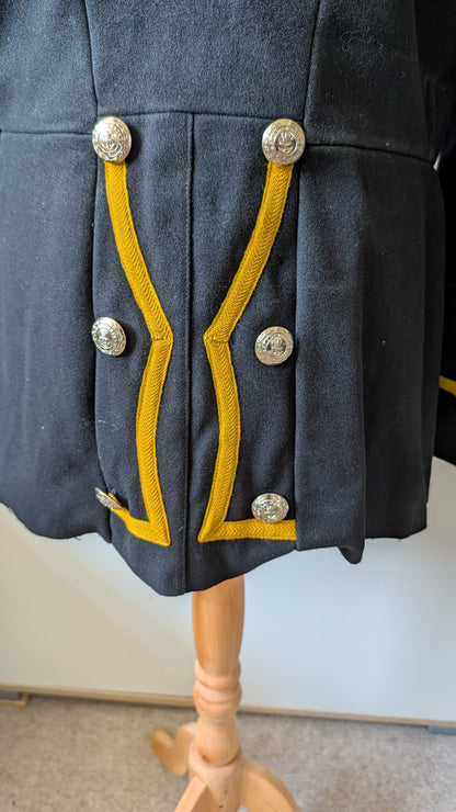 Vintage Royal Marines Tunic Bandsman RM Band Jacket Yellow Braid 1980s