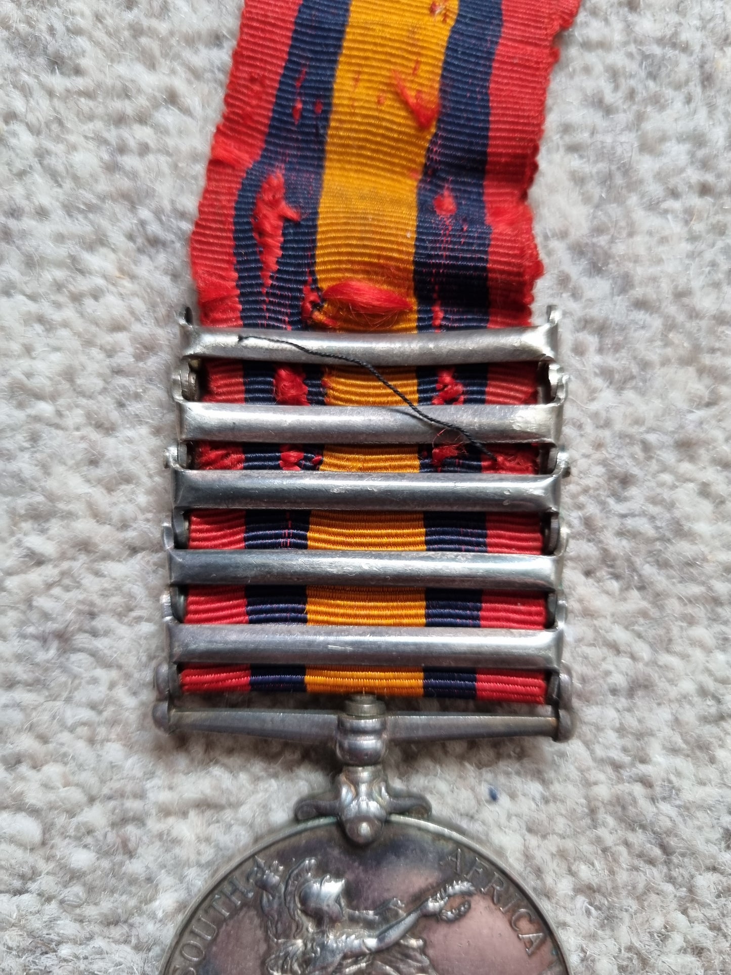 Boer War & WW1 British Medal Trio With 5 Bar Queens South Africa Medal to James Miller - South African Constabulary & Army Service Corps