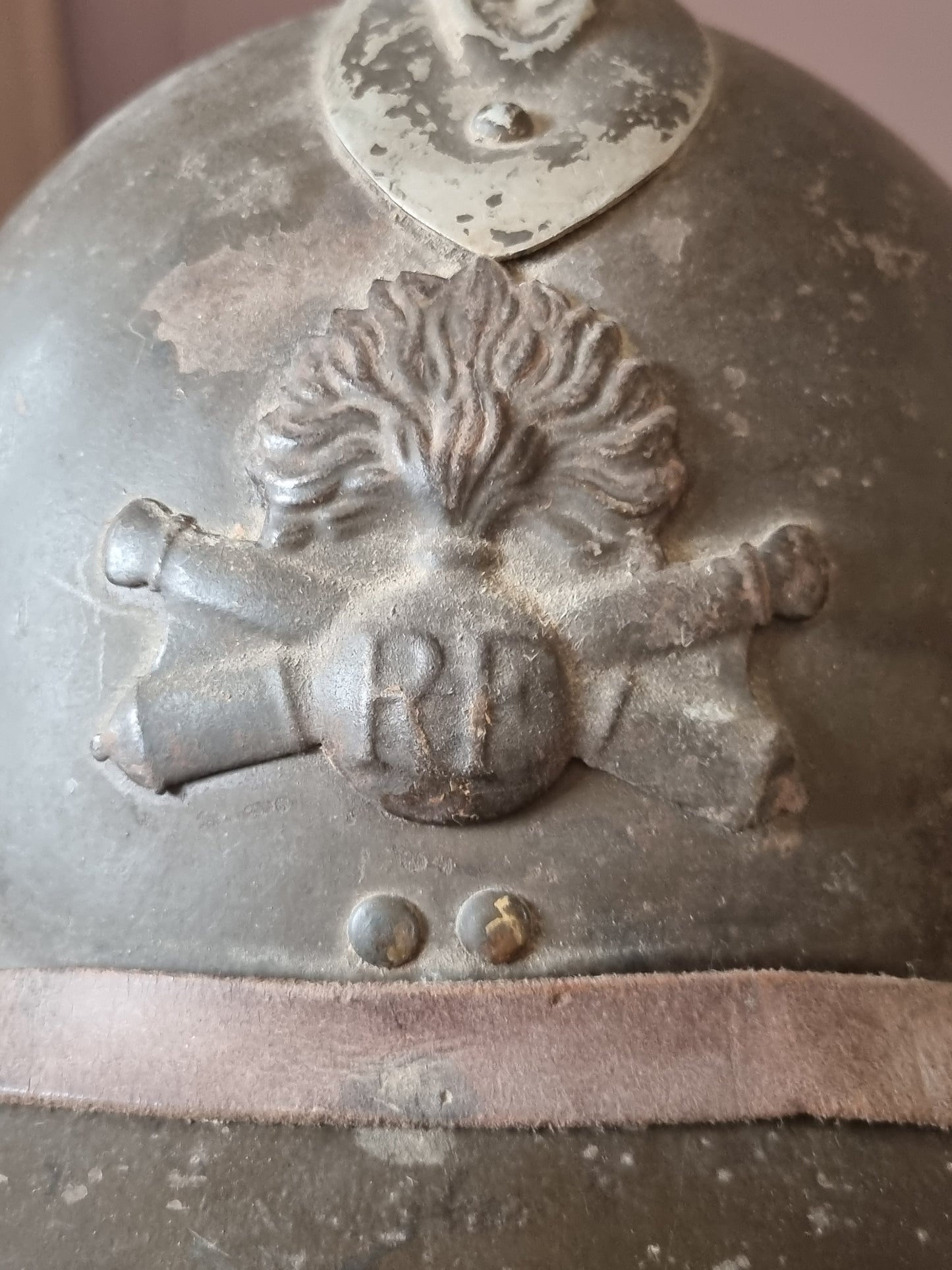 SOLD! WW2 French Army Artillery M26 ‘Adrian’ Helmet With WW1 Badge