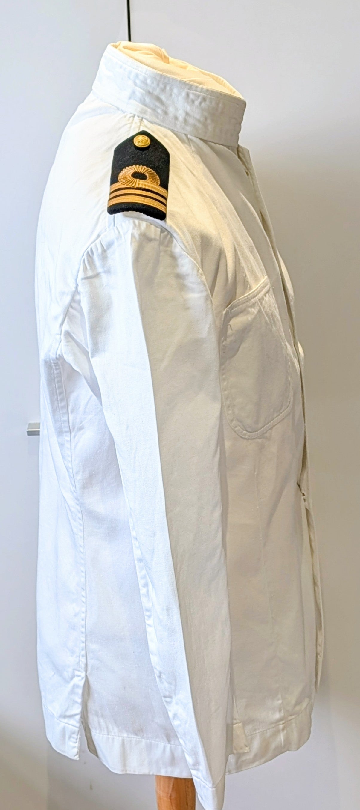 SOLD! Vintage Royal Navy No.1 Summer White Cotton Uniform Tunic Jacket 1958