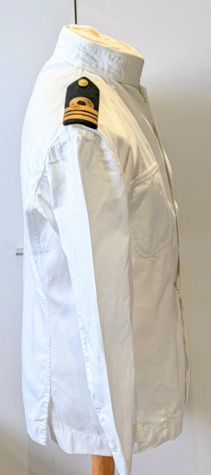 SOLD! Vintage Royal Navy No.1 Summer White Cotton Uniform Tunic Jacket 1958