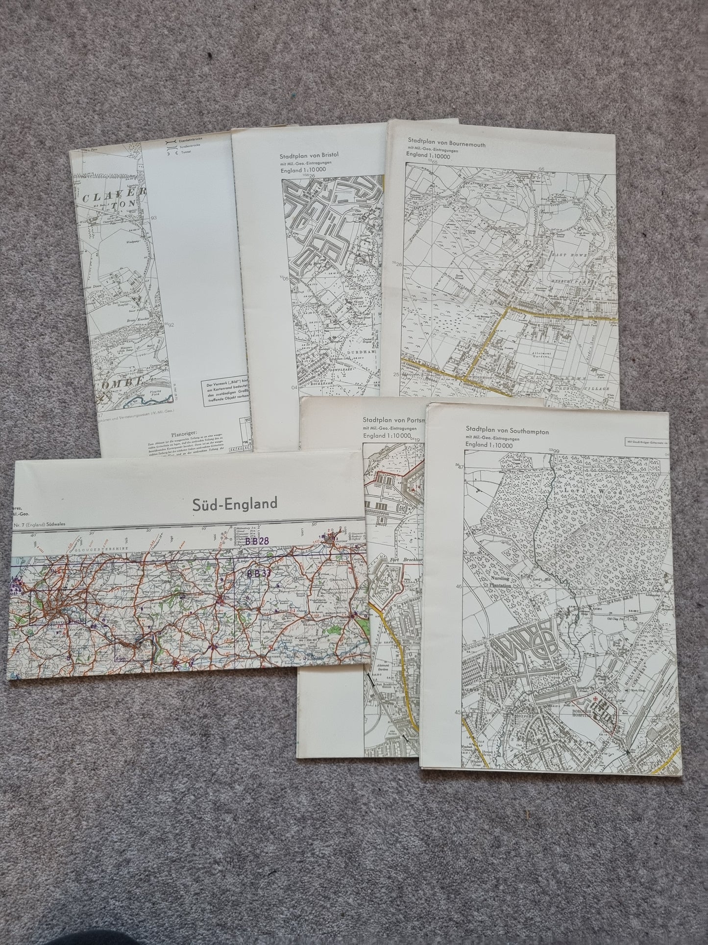 WW2 Operation Sealion German Invasion Map Folder & Objektbilder for South England