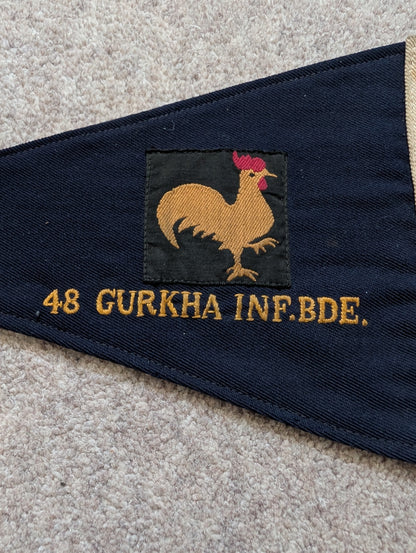Rare late 1940s-50s 48th Gurkha Infantry Brigade Car Pennant Flag