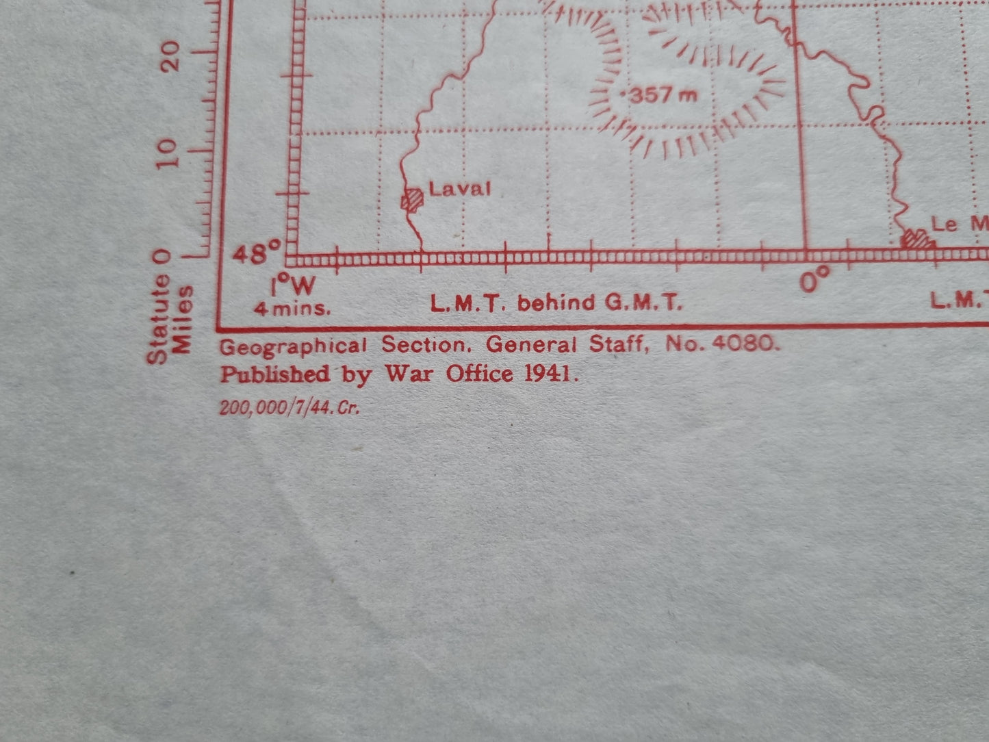 WW2 RAF June 1944 Plotting Map of Western Germany with Operational Markings over Berlin