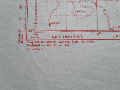 WW2 RAF June 1944 Plotting Map of Western Germany with Operational Markings over Berlin