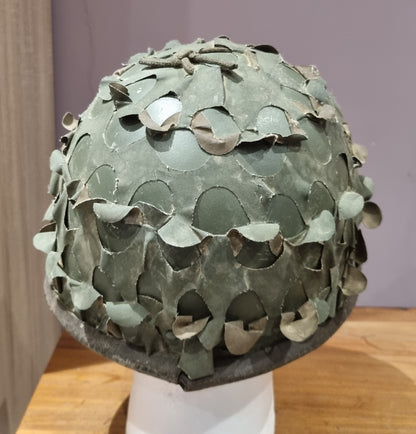 SOLD! French Army M78 F1 Series 1 Combat helmet With Camo Leaf Cover 1987