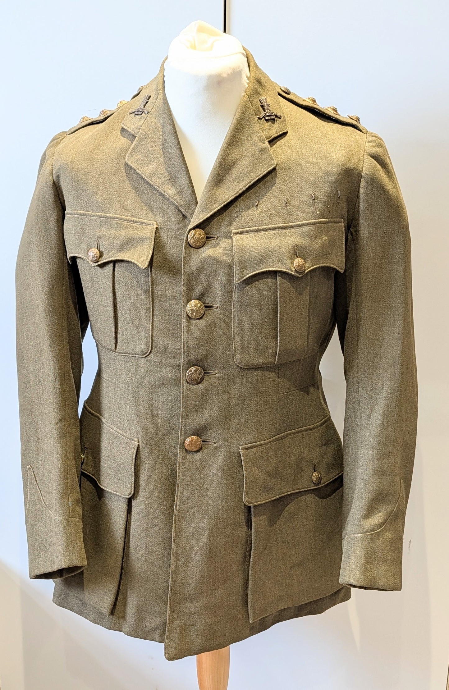1930 Interwar British Army 11th Hussars Captain's Uniform Jacket Named