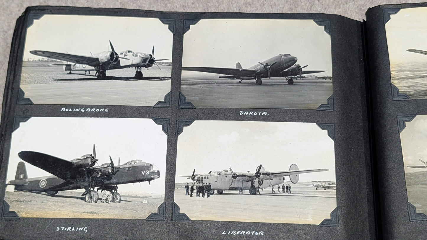 SOLD! WW2 RCAF Flying Log Book E  W Burchett With 2 Of His Photo Albums
