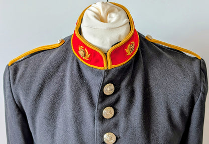 Vintage Royal Marines Tunic Bandsman RM Band Jacket Yellow Braid 1980s