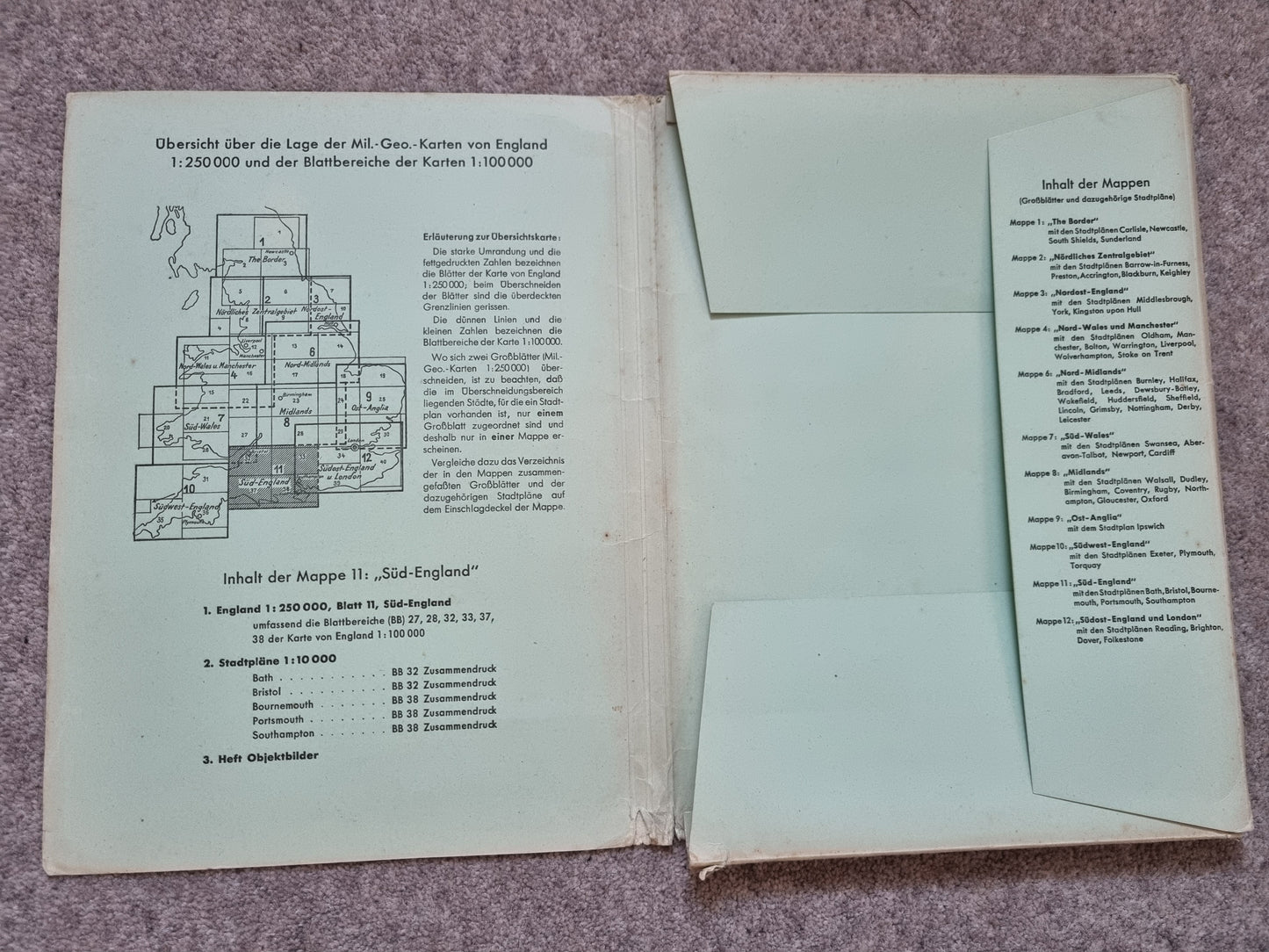 WW2 Operation Sealion German Invasion Map Folder & Objektbilder for South England