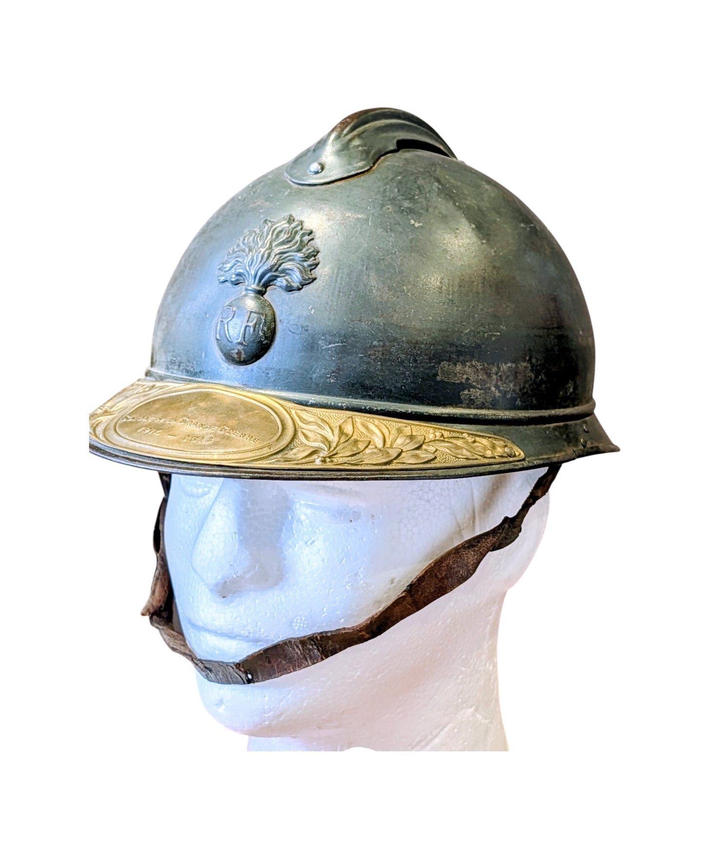 WW1 French Infantry M15 ‘Adrian’ Helmet With Veterans Plate