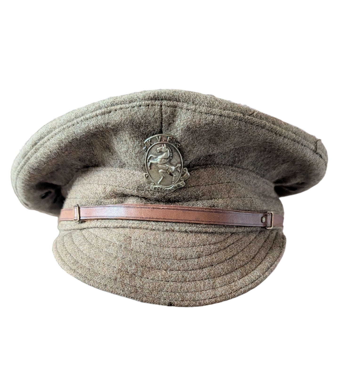 SOLD! WW1 British Army Wool Kent Volunteer Force Floppy Trench Cap Dated 1918