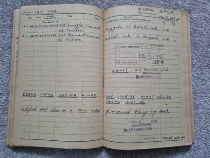 SOLD! WW2 Indian Airforce Flying Log Book to Gerald Jarman, Air Gunner/Observer, Anti Submarine Warfare