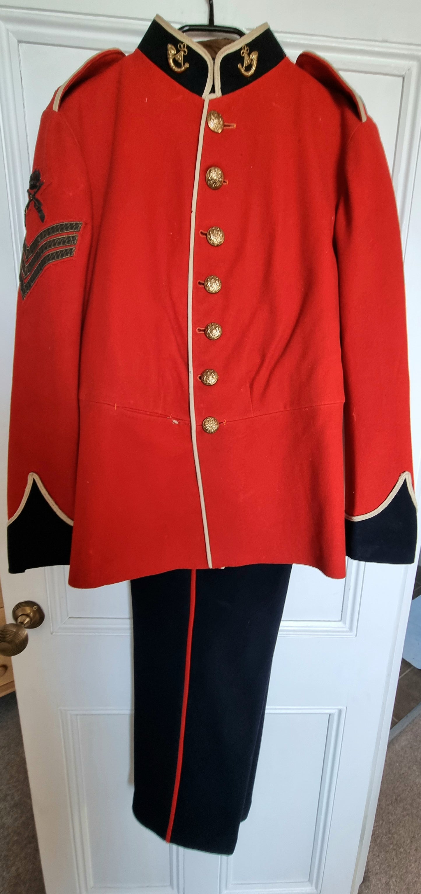 Pre-WW1 (Edwardian) Somerset Light Infantry Sergeant’s Scarlet Tunic & Trousers